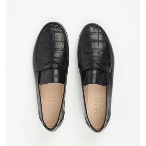 Jamie Haller Black Croc Penny Loafers, size 40 (9/9.5), very good condition